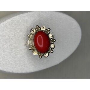 Ring Red Coral Ring Size 7 925
